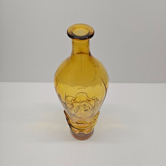 Vintage Empoli Rossini Italy Amber Glass Squiggly Glass Decanter - Picture 3 of 5